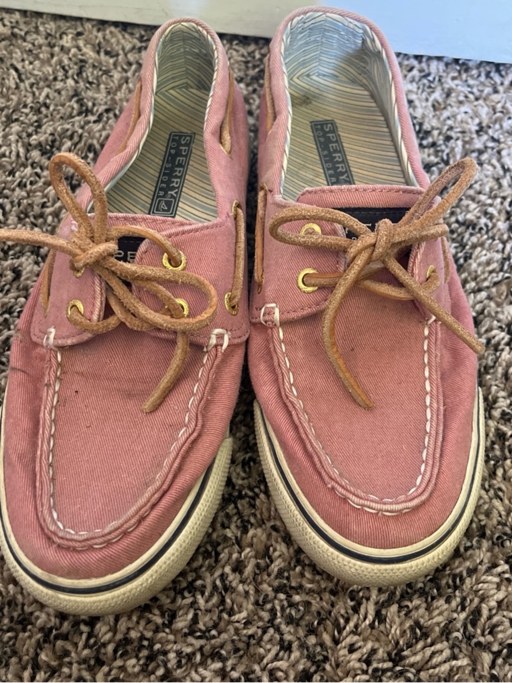 Sperry Light Pink Canvas Boat Shoes